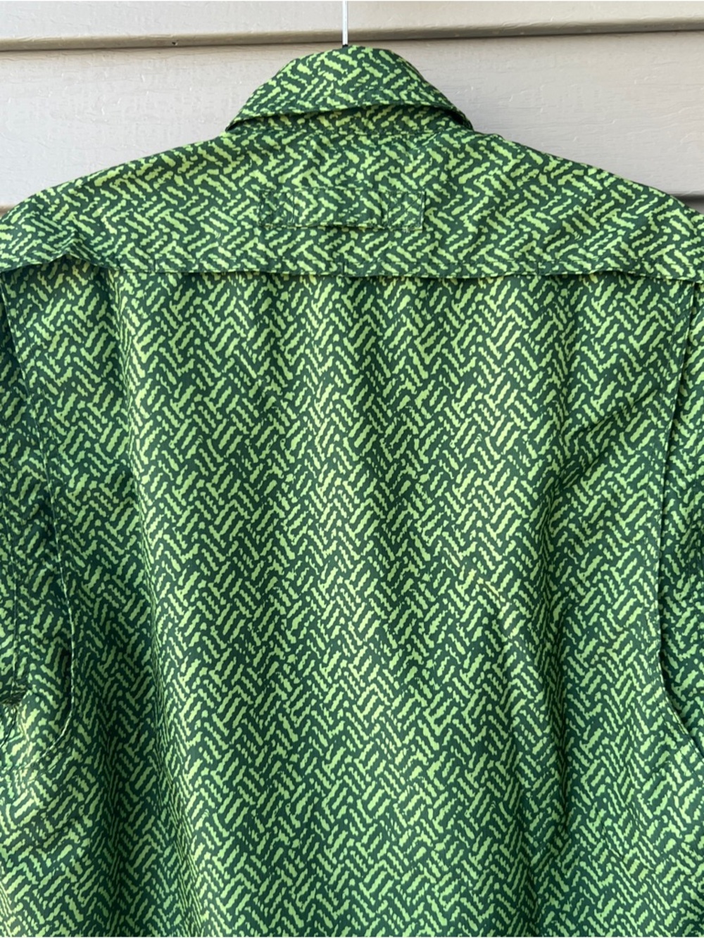 Duluth Trading Men's S Vented Outdoor Shirt Green Print Short Sleeve Button Down - Picture 7 of 13